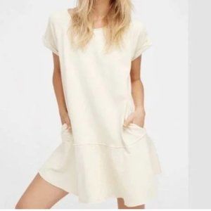 Free People Beige Sweatshirt Mini Dress